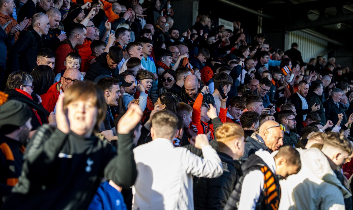 United supporters at the SMiSA Stadium