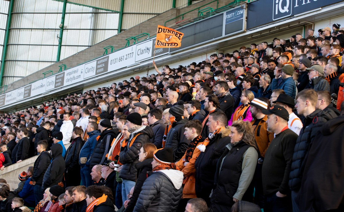 United supporters at Easter Road